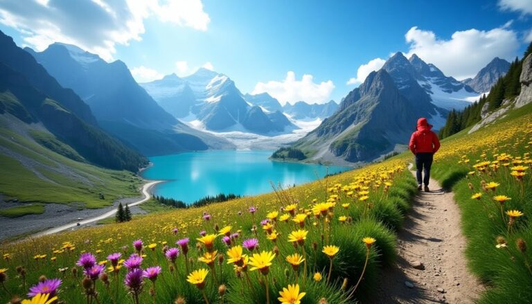 summer hiking swiss alps